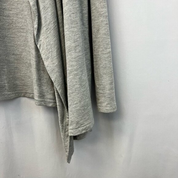 Joan Vass Womens Cardigan Sweater Gray Long Sleeve Open Front Waterfall Knit M - Picture 6 of 11